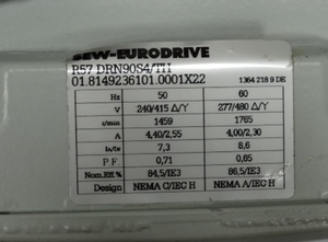Motorreductor S-EW EURODRIVE KA97 R57 DRN90L4/TH 1102:1 ID 46.8114184501.0001.22 64.85 R57 DRN90L4/TH 1102 1 Motorreductor R57 DRN - Product Image 5