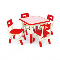 Ensemble table et chaise en bois ergonomique réglable en hauteur de qualité E1 pour enfants, idéal pour les maternelles (conforme aux normes ISO)