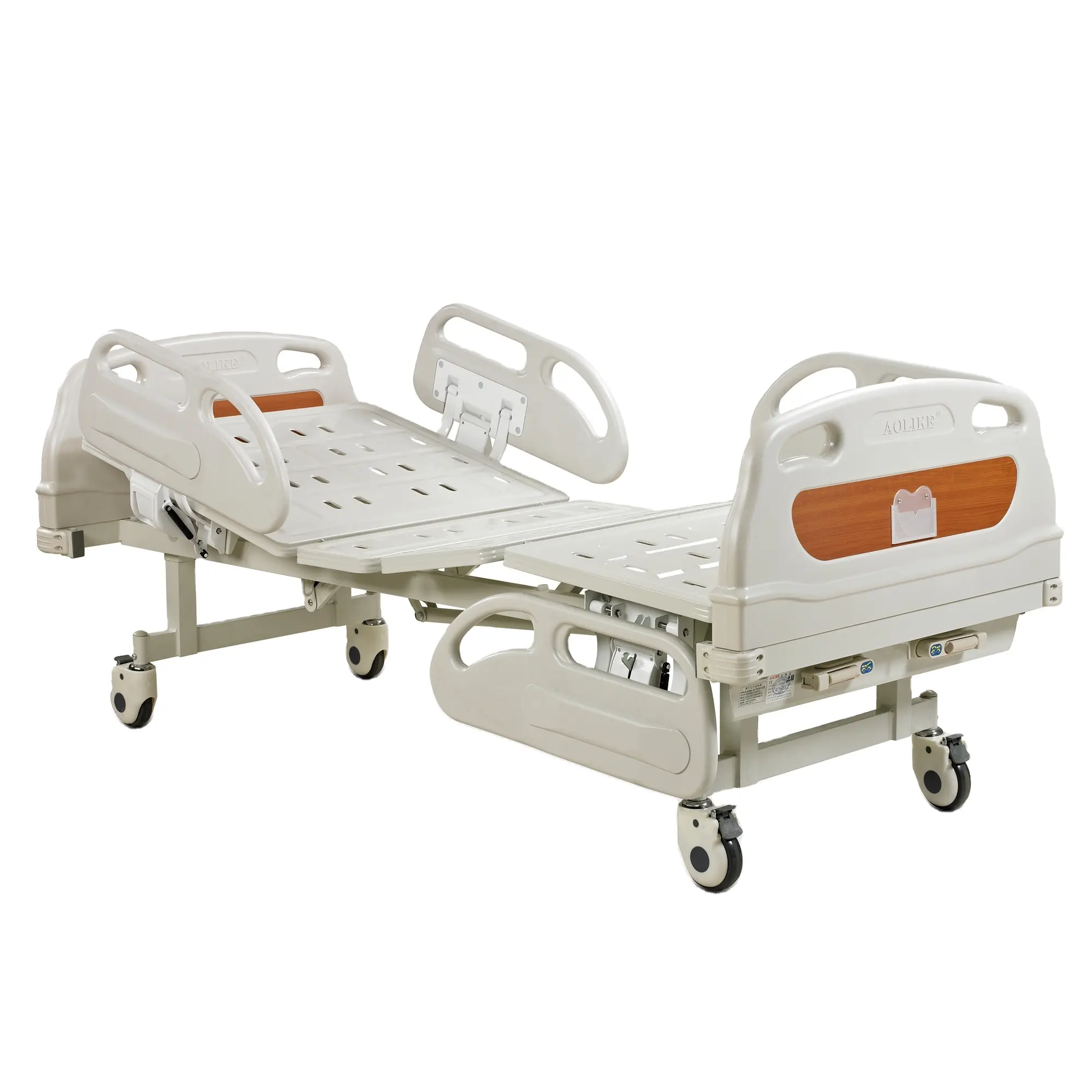 Hot sale steel CE certificated 2 crank deluxe medical manual hospital beds for hospital