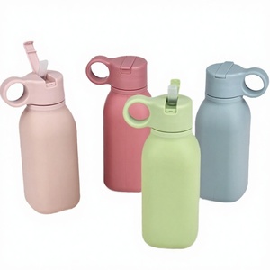 Nueva Botella Infantil de Silicona de 450 ml, Libre de BPA, con Pajita para Beber Directo, a Prueba de Fugas, Aislamiento Térmico, para Viajes, Escuela, Gimnasio, Deportes, Campamento - Product Image 3