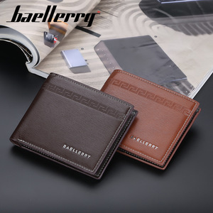 กระเป๋าสตางค์ผู้ชายแบบสั้นแบรนด์ Baellerry สีน้ำตาลเข้ม ทรงบางแนวนอน ช่องใส่บัตรหลายช่อง ใช้ได้ทุกวัน - Product Image 3