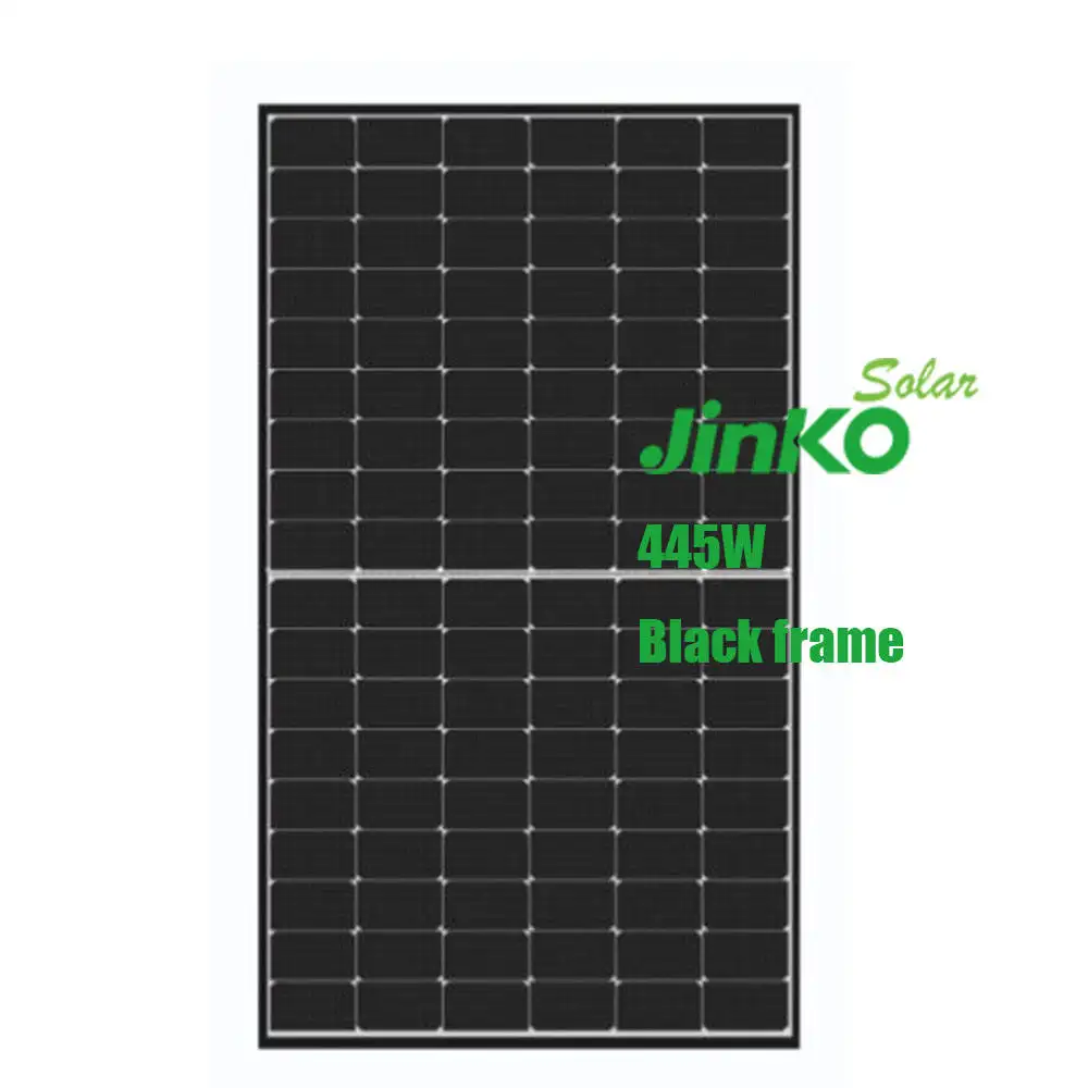 Jinko Tier 1 prezzo di fabbrica consegna veloce 445W mezzo taglio Mono pannello solare nero per sistemi solari