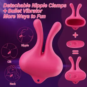 Draagbare clip-on clitoris- en tepelstimulator voor vrouwen, 9-frequentie vibrerende borst- en borst-g-spot massager toys - Product Image 4