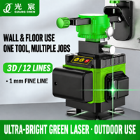 Niveau laser vert 3D multidirectionnel avec fonction d'auto-nivellement pour l'installation au sol et au mur, idéal pour les entrepreneurs sur chantier
