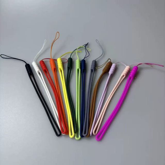 Colorful Flame Retardant Grade Rectangle Shape Silicone Phone Lanyard Strap Universal Anti-Lost Wrist Strap Mobile Phone