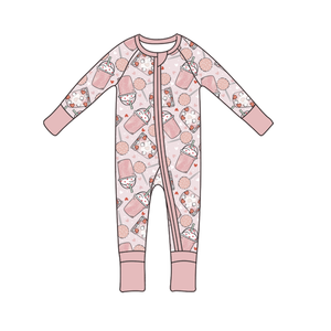 Özel sevgililer günü uzun kollu çift fermuar özel bebek giysileri özelleştirilmiş çocuk giyim bambu Zippy - Product Image 4