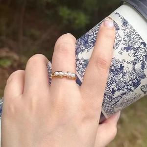 10621 DIY S925 Silver <b>Ring</b> with Empty Holder 4-5mm Round Beads <b>Pearl</b> Accessories Multi Bead Silver <b>Ring</b> - Product Image 2