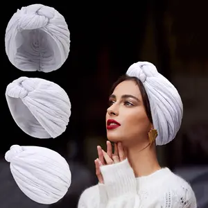 Wholesale Fashion Croissant Full Head Cover Head Turban Woman Muslim Turban Femme Hair Accessories
