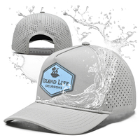 Gorras de Béisbol Personalizadas al por Mayor, de Poliéster, con Orificios Cortados con Láser, Diseño de Alta Calidad, Parche de Goma con Logotipo, 5 Gorras Impermeables