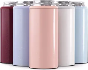 12oz In Acciaio Inox Può Sleeve Skinny Può Dispositivo di Raffreddamento per il Sottile Birra & Hard Seltzer A Doppia Parete Di Vuoto Thermos supporto