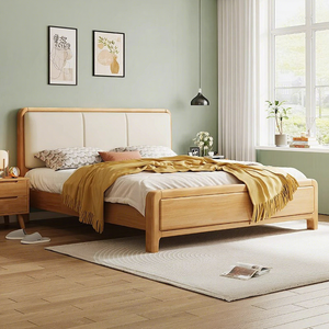 Lit mural moderne en chêne massif, <span class=keywords><strong>prix</strong></span> d'usine, ensembles de chambre à coucher, tailles Queen et King, durables et confortables pour appartement en <span class=keywords><strong>location</strong></span> - Product Image 3