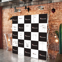 Toile de fond portable personnalisée en alliage d'aluminium et tissu tendu Velcro pour événements et expositions