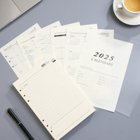 Planificateur quotidien à feuilles mobiles avec couverture en papier imprimé en anglais 2026, carnet intérieur A5