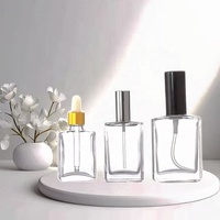 Bouteille de parfum en verre parfum plat vente chaude vide 15ml avec pulvérisateur diffuseur de roseau cosmétique