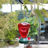 Mini mangeoires pour colibris de jardin en plastique rouge mignon, petit colibri suspendu en plein air