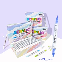 Ensemble de papeterie, fournitures scolaires, marqueurs acryliques, marqueurs d'art à double pointe, marqueurs de peinture acrylique pour le coloriage
