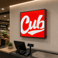 Lettres en relief 3D personnalisées à LED avec éclairage frontal, étanches IP65, logo rouge illuminé, devanture de magasin, restaurant, extérieur de boutique, entreprises