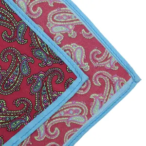 Ausgefallene mehrfarbige optionale echte Seide bedruckte Taschentuch benutzer definierte Paisley Flower Design Taschen tücher für Männer