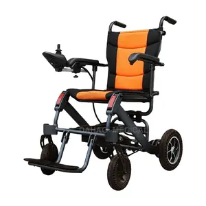 Nueva silla de ruedas eléctrica portátil Plegable ligera de aleación de aluminio para transporte de ancianos, silla de ruedas eléctrica barata para discapacitados