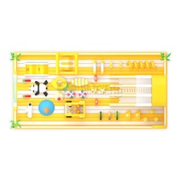 Château Gonflable Géant Panda Jaune d'Été en PVC Certifié CE, Sûr et Durable, Marque WOLONG, Idéal pour Location Commerciale et Fêtes d'Enfants >50
