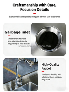 L'évier commercial autonome le plus récent de 2026 est fabriqué en acier inoxydable et est livré <span class=keywords><strong>avec</strong></span> une console de commande. - Product Image 5