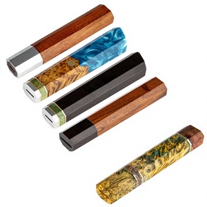 Mango de cuchillo octogonal de madera personalizado con ébano, palisandro y nogal para cuchillos de chef, apto para lavavajillas de acero inoxidable AR KNIVES - Product Image 4
