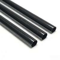 Tube en fibre de carbone 3K de grand diamètre, personnalisable, léger et haute résistance, pour tige de détecteur de métaux ED