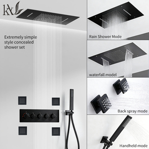 Ensemble de robinetterie de <span class=keywords><strong>douche</strong></span> simple en laiton chromé YaKe, système de <span class=keywords><strong>douche</strong></span> thermostatique LED de luxe, <span class=keywords><strong>douche</strong></span> de massage cachée, <span class=keywords><strong>douche</strong></span> pluie cascade - Product Image 2