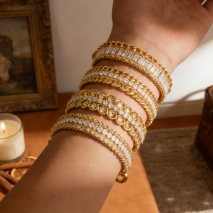 Pulsera de joyería de moda para mujer, chapada en oro de 18 quilates, con dije de borla de latón, diseño budista, larga, plateada, con diamantes, llamativa y de tendencia, ideal como regalo. - Product Image 2