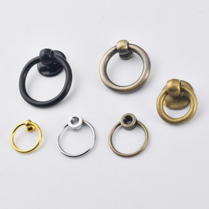 Furniture Round <b>Drawer</b> Handles Zinc Alloy Ring Pulls Traditional Style Durable Single Hole For Cabinet <b>Drawer</b> - Product Image 1