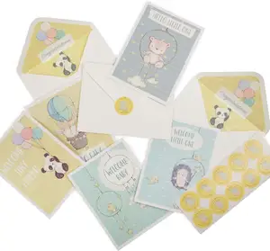 创作盒装10套新婴儿卡组合 -- 适合作为祝贺卡散装 -- 包括信封和贴纸