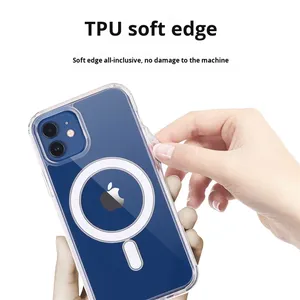 Funda de teléfono de TPU magnética transparente de lujo para iPhone 17 y para <span class=keywords><strong>Apple</strong></span> 16 Compatible con carga inalámbrica - Product Image 2