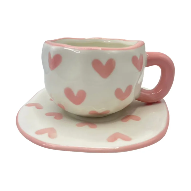 En forme de coeur rose