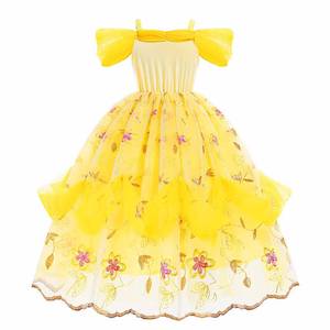 Disfraz de Carnaval de Halloween para Niñas, Vestido de Princesa Bella de la Bella y la Bestia para Fiestas de Cumpleaños y Navidad - Product Image 2