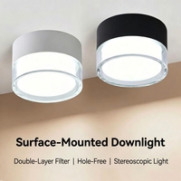 Plafonnier LED encastré sans découpe, double couvercle en acrylique, boîtier en aluminium, pour couloir intérieur et salon