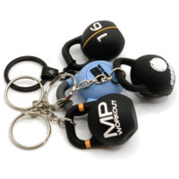 Mini porte-clés personnalisé pour équipement de fitness, 2d 3d logo personnalisé, haltère Kettlebell, haltère avec poids, porte-clés
