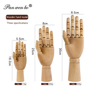 Manekin kayu fleksibel jari kanan kiri 12 inci, manekin bersendi kayu seniman - Product Image 3
