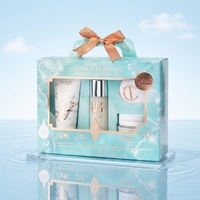 Boîte de rangement pour produits de soin personnalisés, emballage en carton ondulé rigide, collection de cosmétiques, boîte cadeau, décoration avec ruban, gaufrage, imperméable