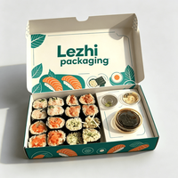 Caja de Sushi Personalizada para Llevar, Caja de Regalo de Papel para Sushi para Llevar, Empaque de Alimentos Bento con Separadores