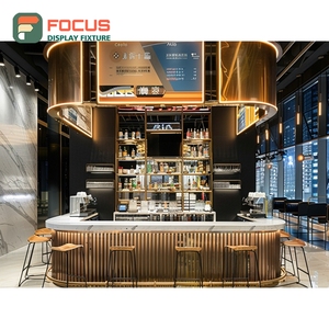 Mostrador de Servicio de Café de Lujo, Estación de Barista, Estante para Caja Registradora, Mostrador de Café de Roble Natural - Product Image 3