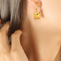 Pendientes de Acero Inoxidable 316L con Diseño de Lámpara de Aceite, Personalizados, con Baño de Oro PVD de 18k, Joyería de Moda para el Día a Día