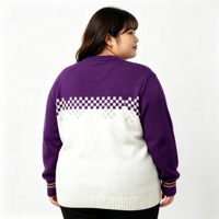 Pull-over col rond pour femme, sur mesure, OEM ODM, grande taille, élégant, en maille unie