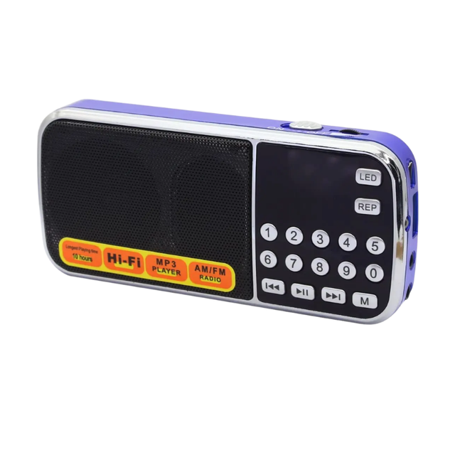 Portable L-088 Pocket AM/FM Digital Radio with Flashlight MP3 Player Music Loudspeaker TF Card USB Slot-Portable Audio Player
