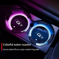 Accessoires de voiture : Lumières LED d'ambiance, projecteur de logo 3D pour voiture, support de tasse avec chargeur USB et éclairage LED