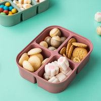 Boîte à collation Bento divisée sans BPA Conteneurs de stockage d'aliments pour bébés réutilisables Conteneurs à collation pour enfants avec couvercle