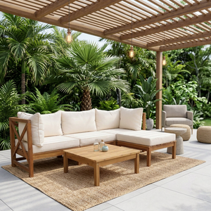 Ensemble de canapé-lit Chesterfield moderne et traditionnel en bois, pour appartement, villa, hôtel, salon extérieur, meubles pliables modulaires - Product Image 4