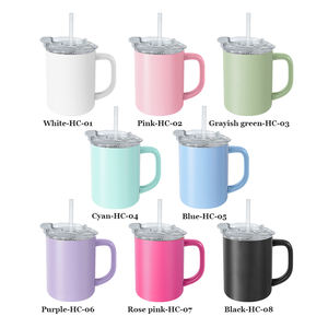 Vaso térmico de acero inoxidable de 16 oz <span class=keywords><strong>con</strong></span> logo personalizado, doble pared, aislado, ligero, <span class=keywords><strong>con</strong></span> asa y tapa <span class=keywords><strong>con</strong></span> pajita. - Product Image 5