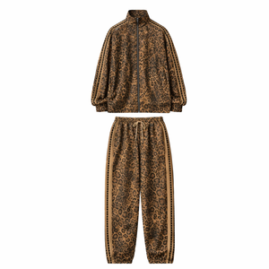 Conjunto Deportivo Casual para <span class=keywords><strong>Hombre</strong></span> con Estampado de Leopardo Personalizado, Conjunto de Jogger Holgado, Fabricante OEM ODM - Product Image 2