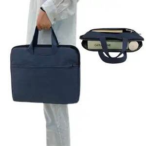 2024 थोक नायलॉन सस्ता ज़िपर्ड प्रोमोशनल दस्तावेज़ लैपटॉप बैग आग प्रतिरोधी सुरक्षात्मक लैपटॉप बैग