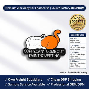 Pins de Esmalte con Logotipo Personalizado, Divertidos <span class=keywords><strong>Memes</strong></span>, Gato Naranja, Insignia de Solapa, Novedad, Venta al por Mayor Directa de Fábrica (Catálogo Incluido) - Product Image 1